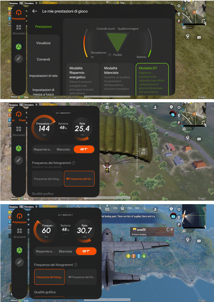 Screenshot di PUBG: il Realme 8 GT Pro riesce a gestire le impostazioni grafiche alla massima risoluzione