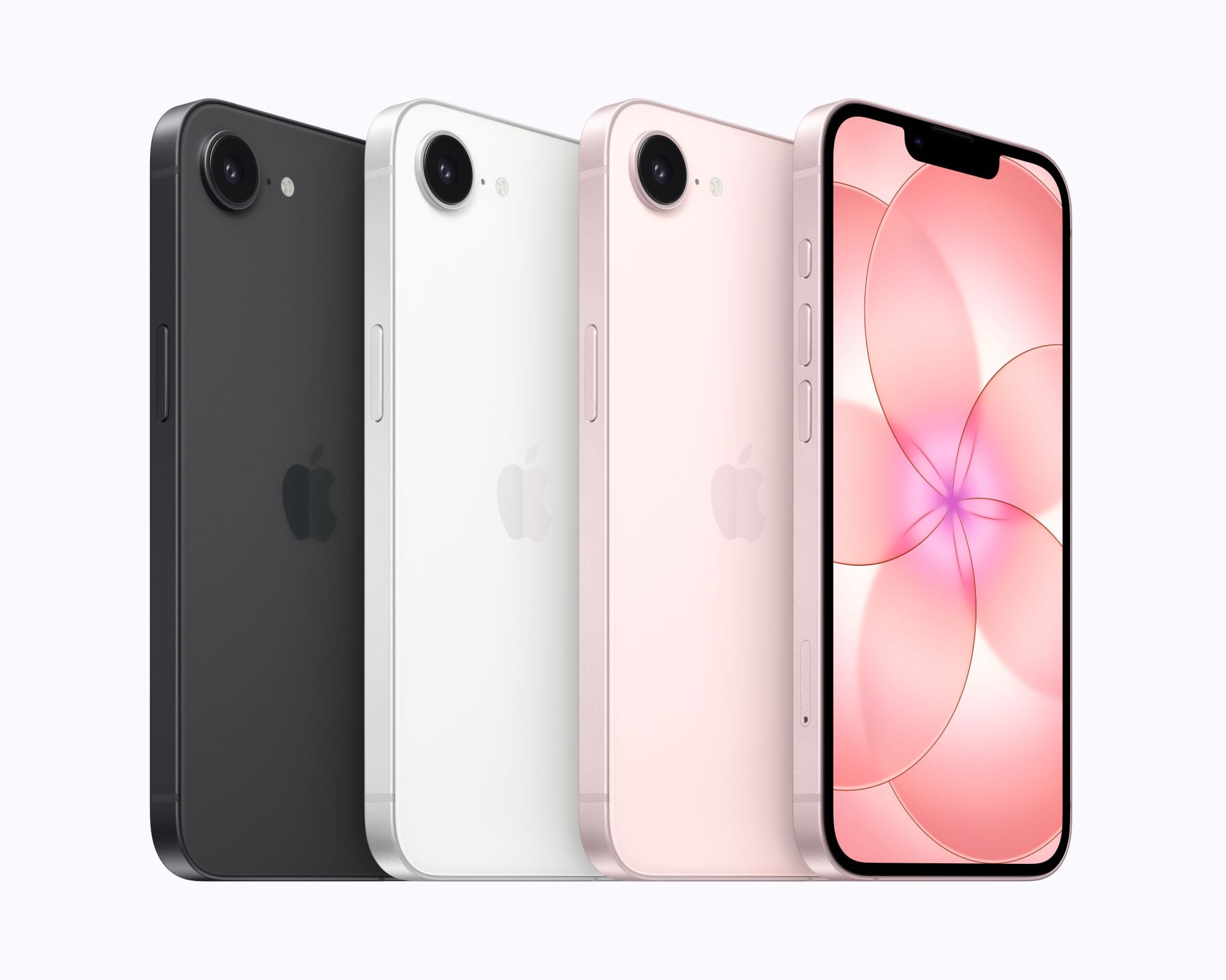 Apple iPhone 17e è disponibile in tre colori con una raffinata finitura opaca (nero, bianco e il nuovo, splendido rosa chiaro)