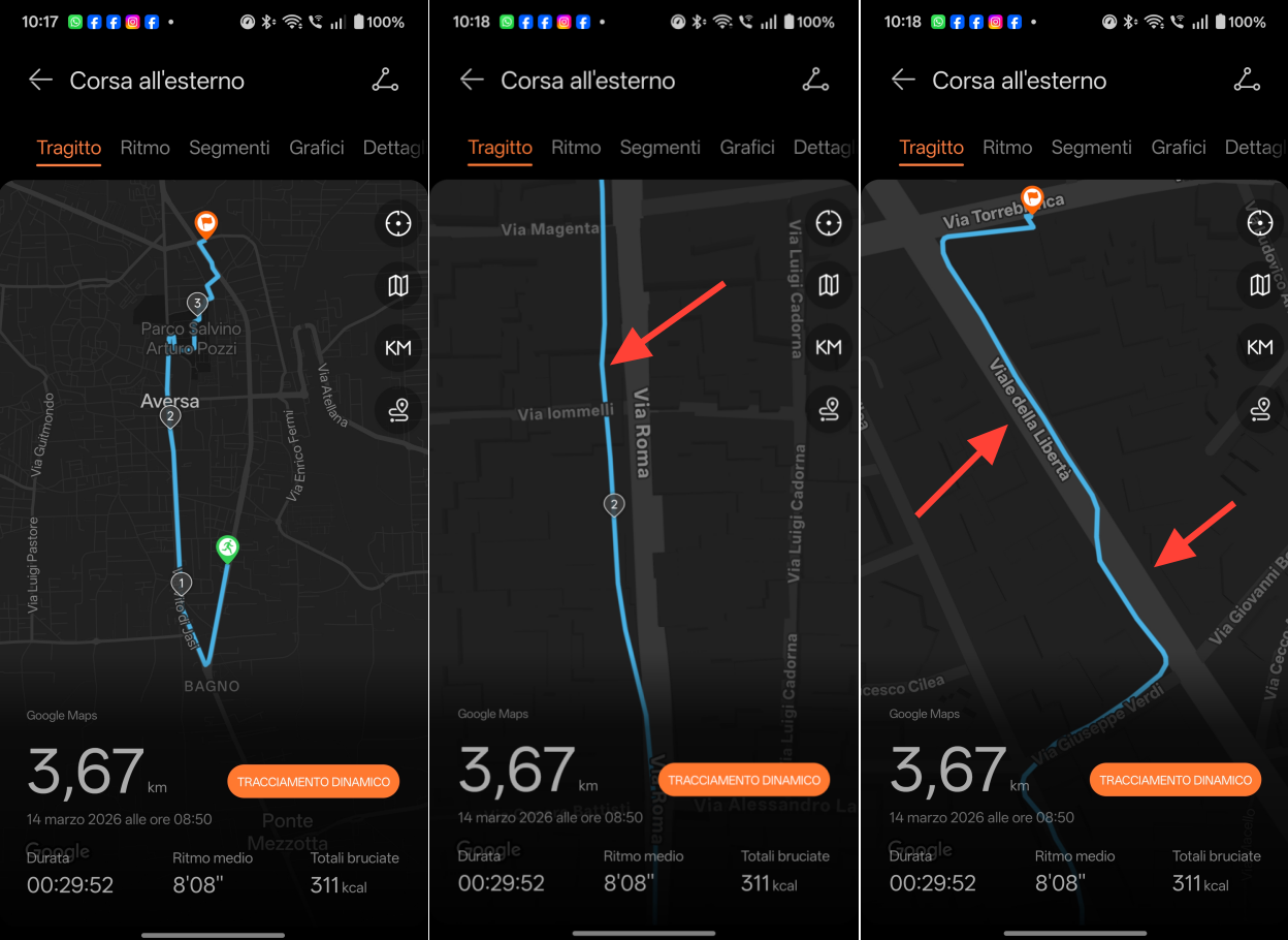 Foto percorso rilevato dal GPS