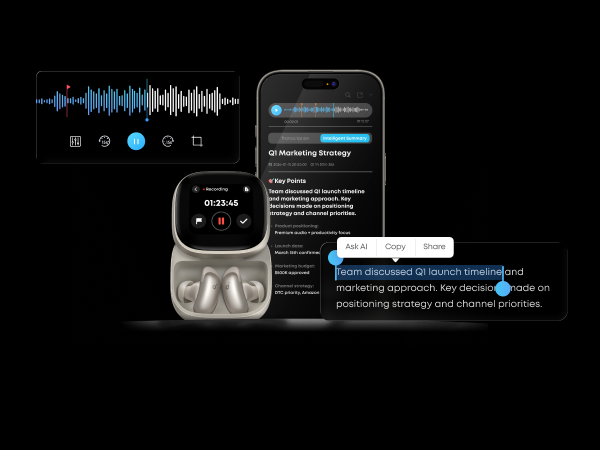 I Liberty 5 Pro Max introducono inoltre AI Note-Taker, che consente di registrare riunioni direttamente dalla custodia senza dover utilizzare il telefono