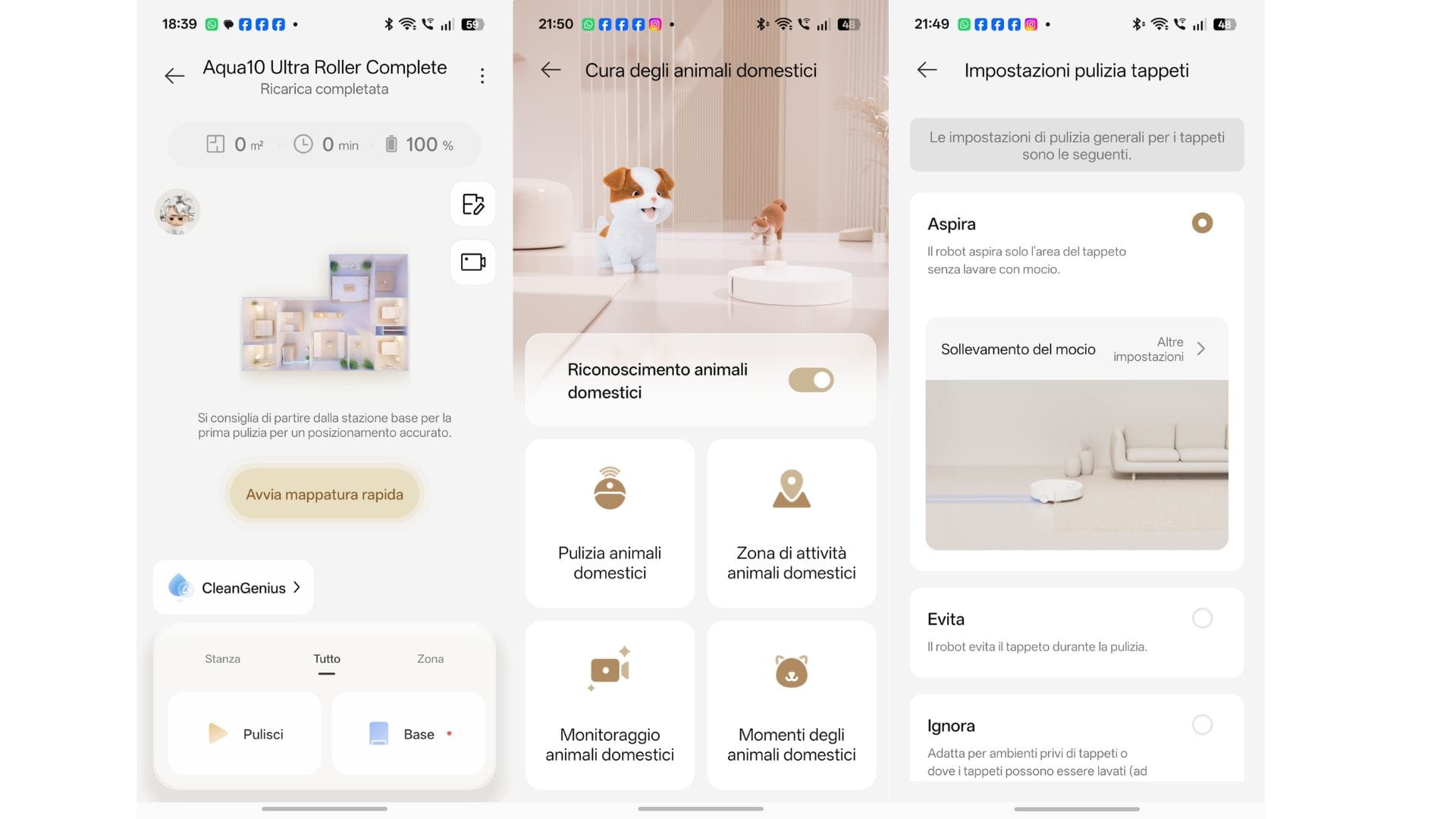 Screenshot dell'App