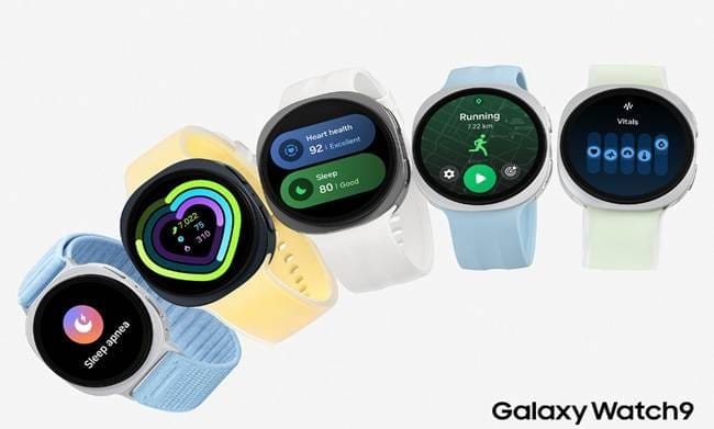 Galaxy Watch9 è disponibile con cinturini in materiali e colori diversi, incluse opzioni in morbido silicone e tessuto leggero