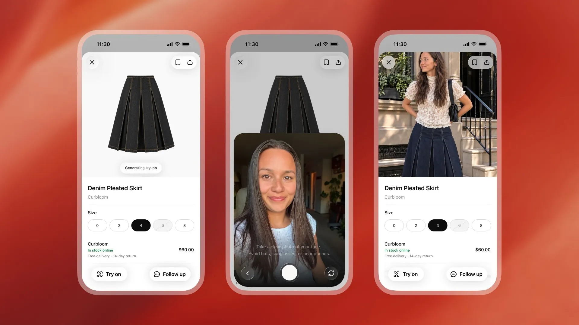 La funzione può essere utilizzata, ad esempio, quando si sta cercando un nuovo abito, un accessorio o un particolare capo d'abbigliamento e si vuole avere un'idea di come potrebbe apparire indossato