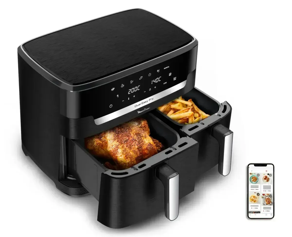 Moulinex Dual Easy Fry XXL, Friggitrice ad Aria, 11L