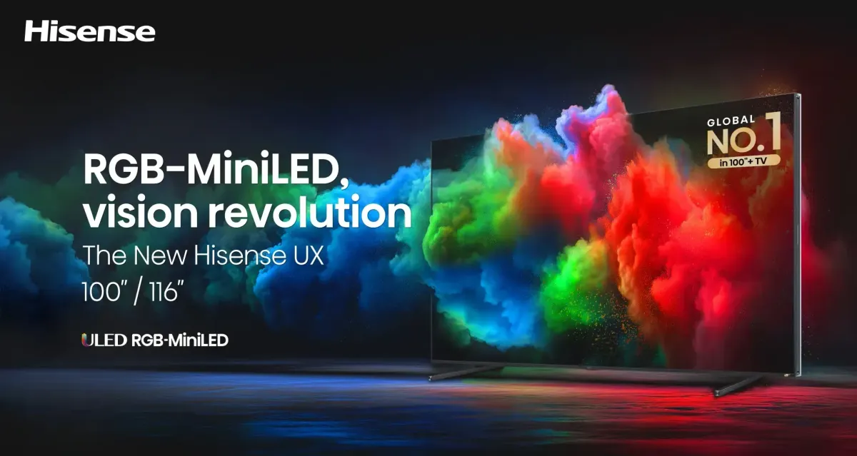 Tv Hisense Rgb MiniLed da 116 pollici