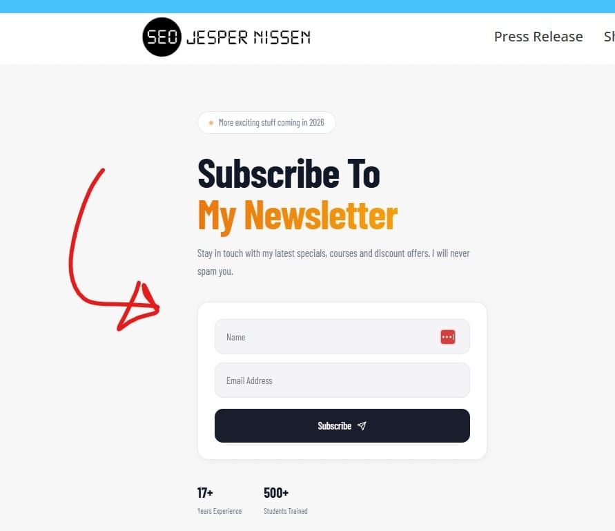 Join my newsletter on my website. If you havent, what are you waiting for?