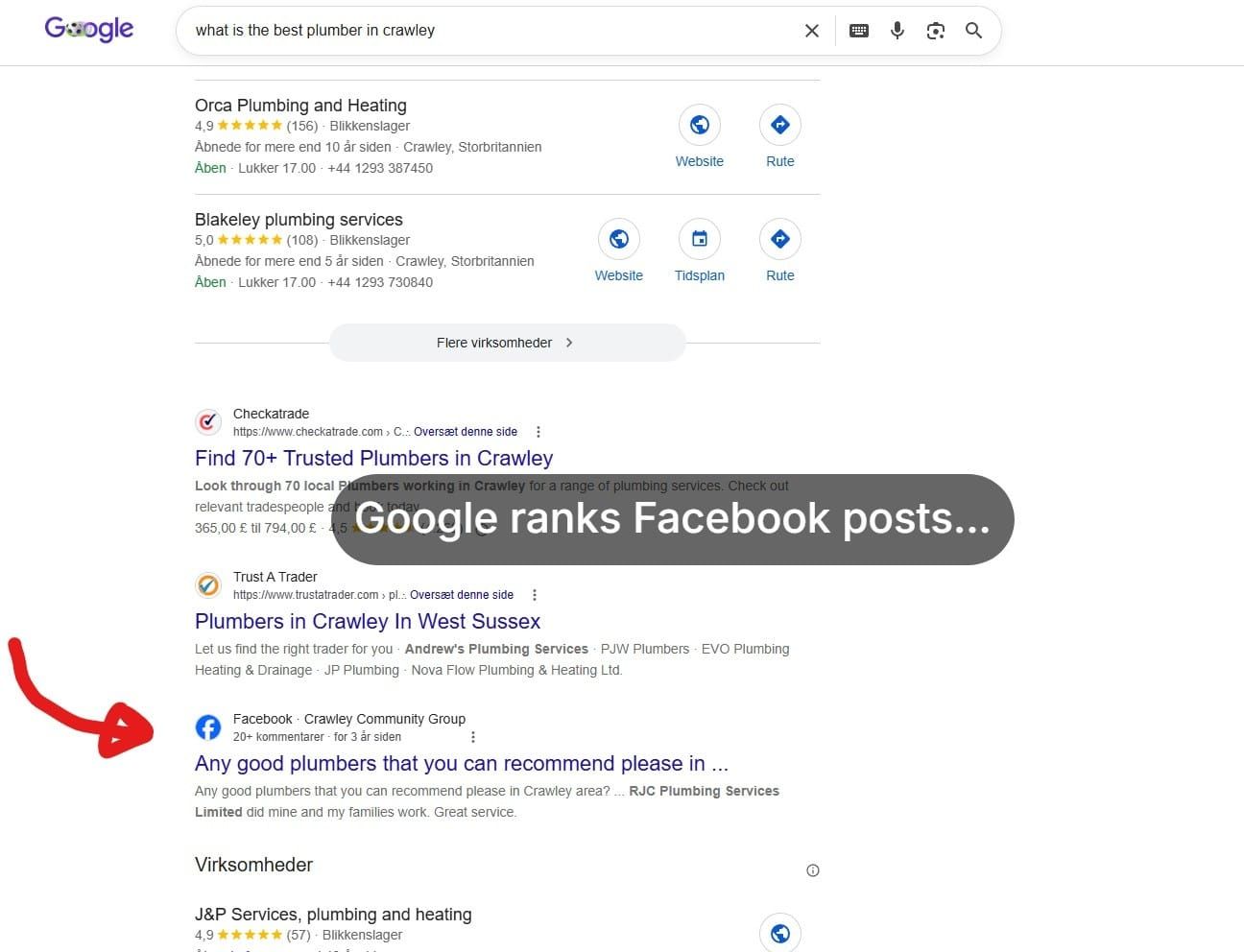 Google index and rank Facebook posts for actual real life search terms...