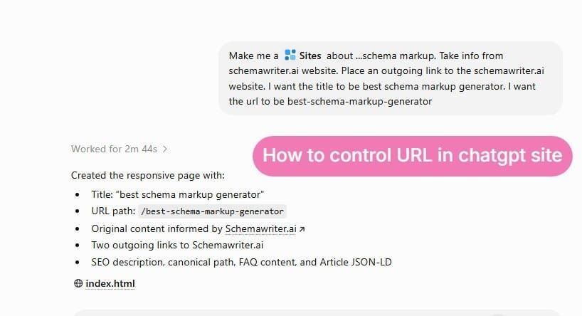 How to control url in Chatgpt sites