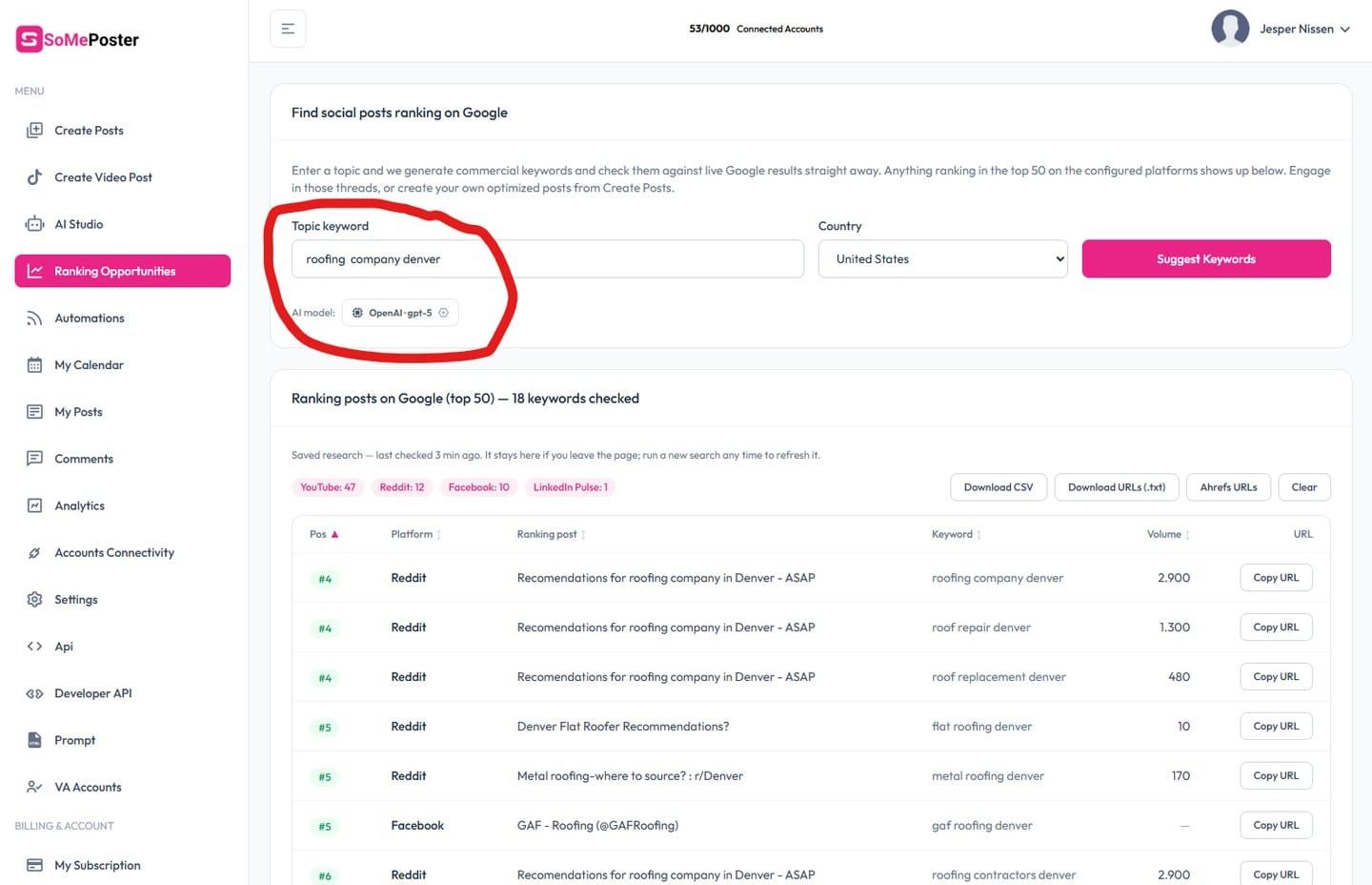 I just added a new AWESOME feature to SomePoster: Ranking opportunities
