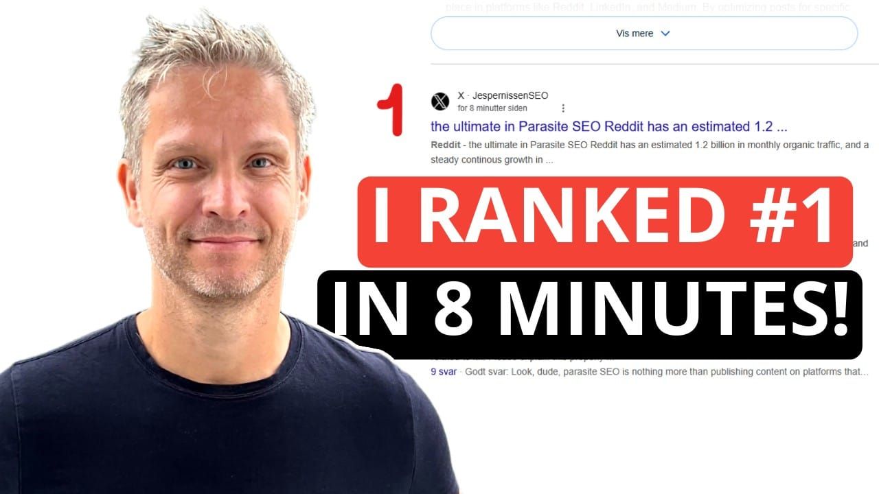 Watch me rank live in less than two minutes in this Youtube video..
