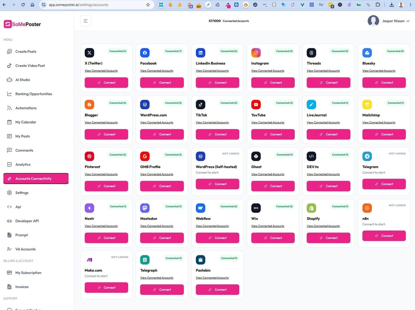 The Best Social media scheduler SomePoster is now LIVE with 22 platforms + Mailchimp, n8n, make and MCP!!!