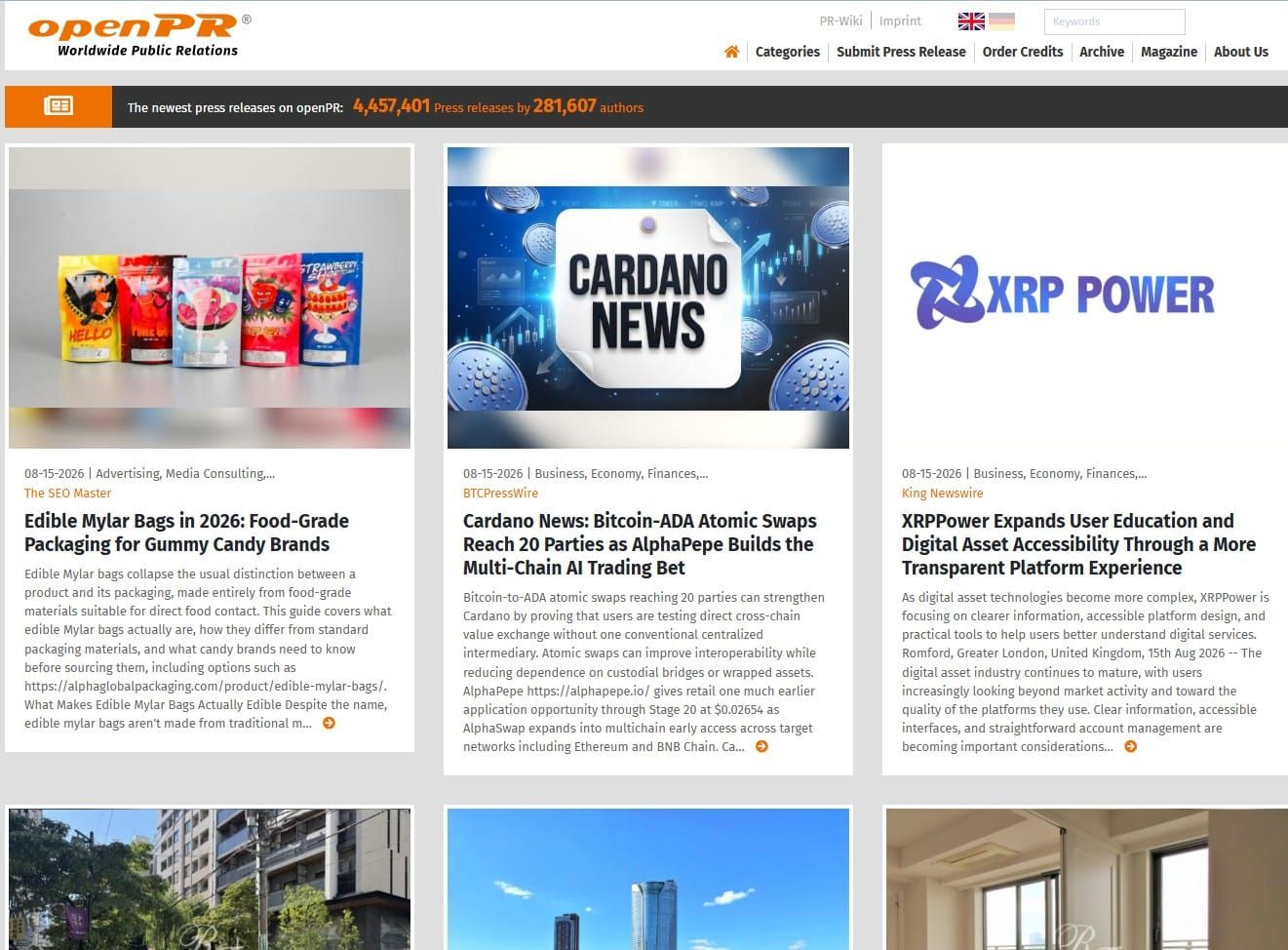 I love this site: openpr . com
