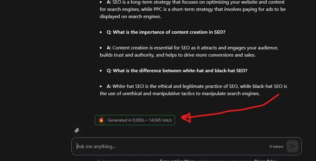 14,000 tokens per second. For free..