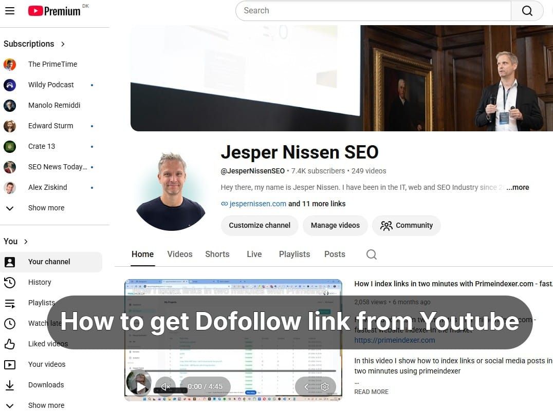 How to get dofollow link from Youtube....