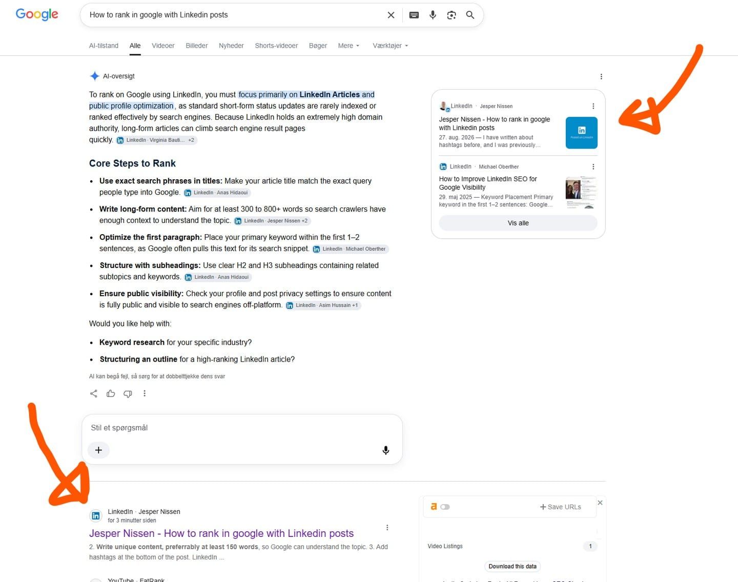 I ranked #1 in Google in 3 minutes with a LinkedIn post...