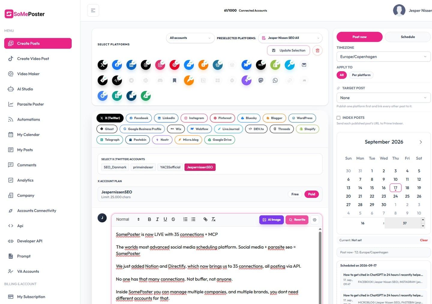 SomePoster is now LIVE with 35 connections + MCP