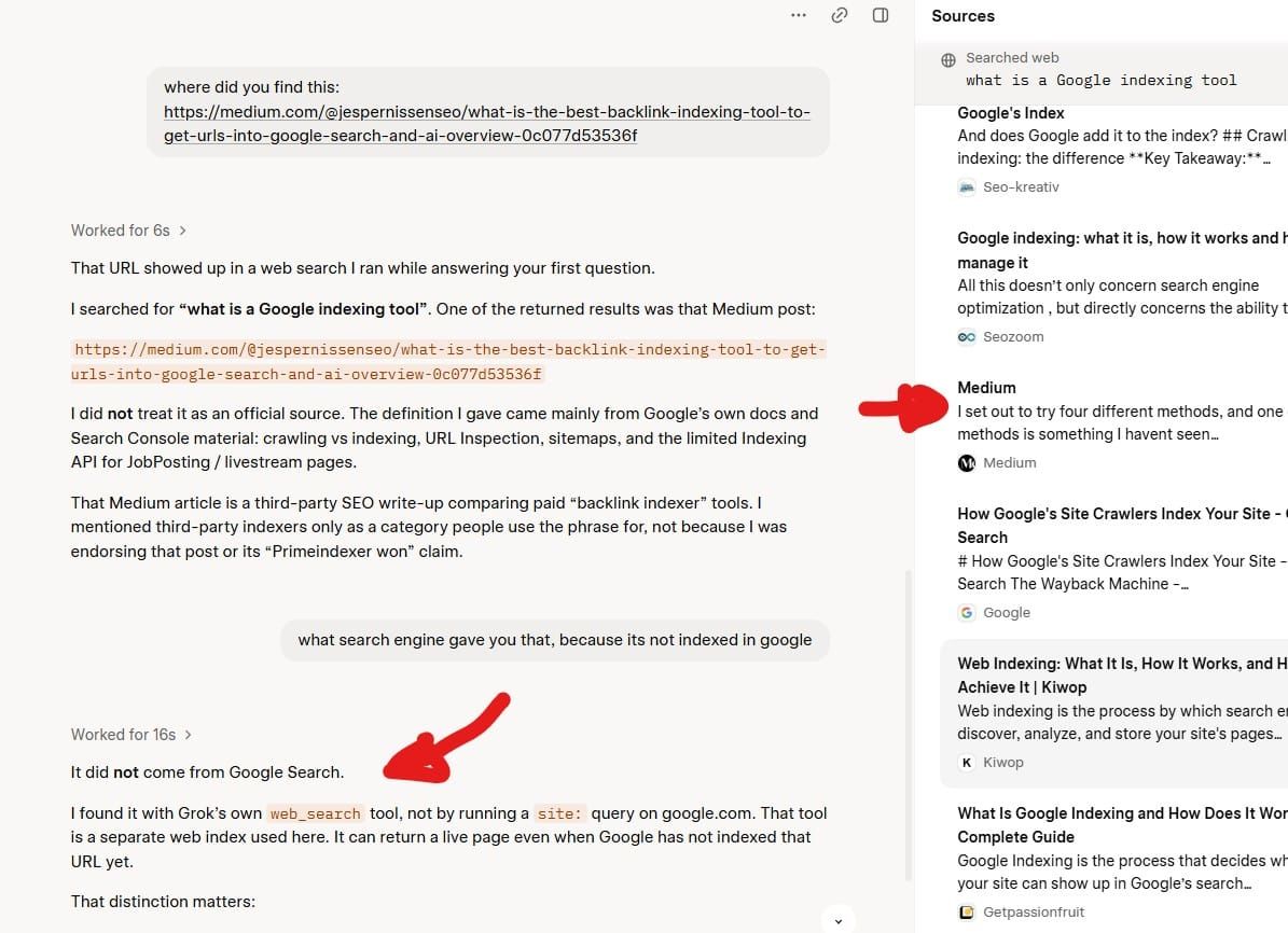 Your Medium articles can get cited in Grok, even if they are not indexed in Google