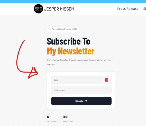 Join my newsletter on my website. If you havent, what are you waiting for?