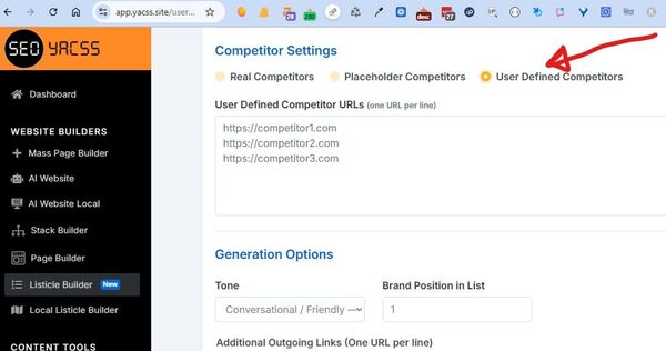 Update to the listicle builders in YACSS
