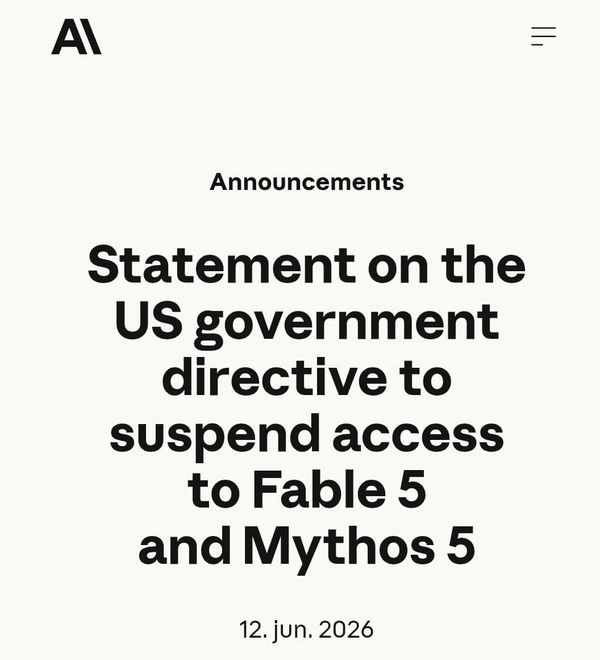 Anthropic just banned access Claude Fable based on a directive from the US government because it can be jailbraked...