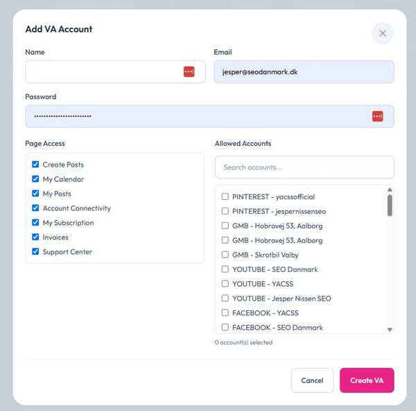 I added virtual assistant/staff accounts to someposter