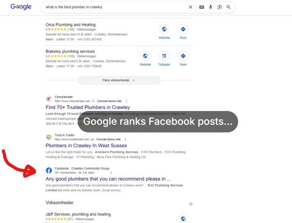 Google index and rank Facebook posts for actual real life search terms...