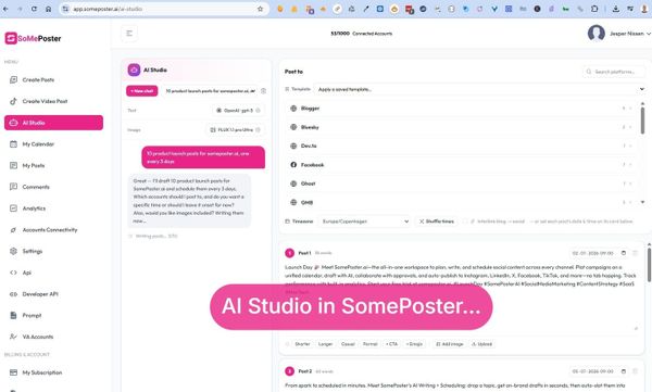 AI studio coming to SomePoster - watch out Lovable...