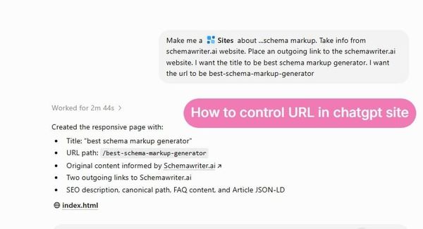 How to control url in Chatgpt sites
