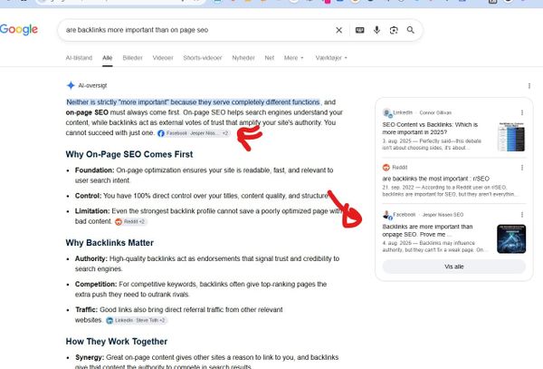 Social media posts in AI Overview