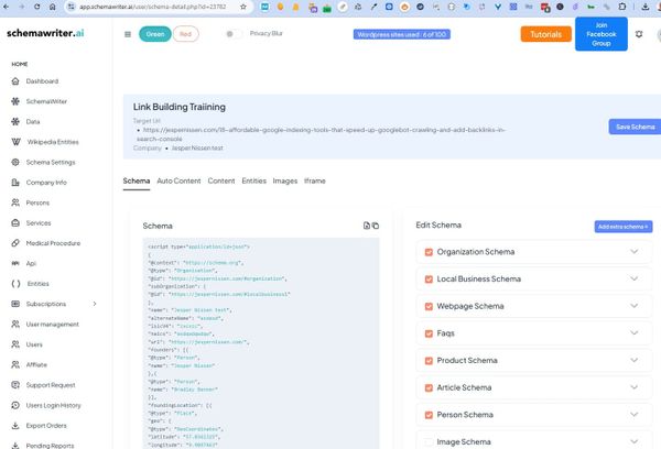 Entity optimised schema on autopilot
