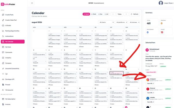 News: Content calendar in SomePoster