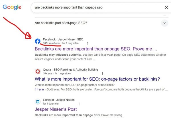 Google is showing number of interactions on social media posts...