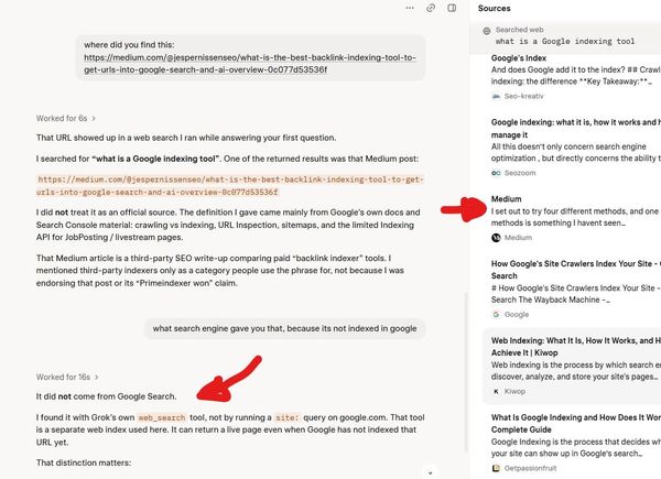Your Medium articles can get cited in Grok, even if they are not indexed in Google