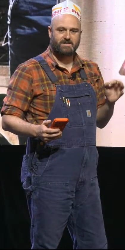 Geoff wearing the In-N-Out hat