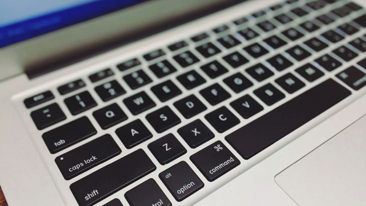 Close-up of a laptop keyboard.
