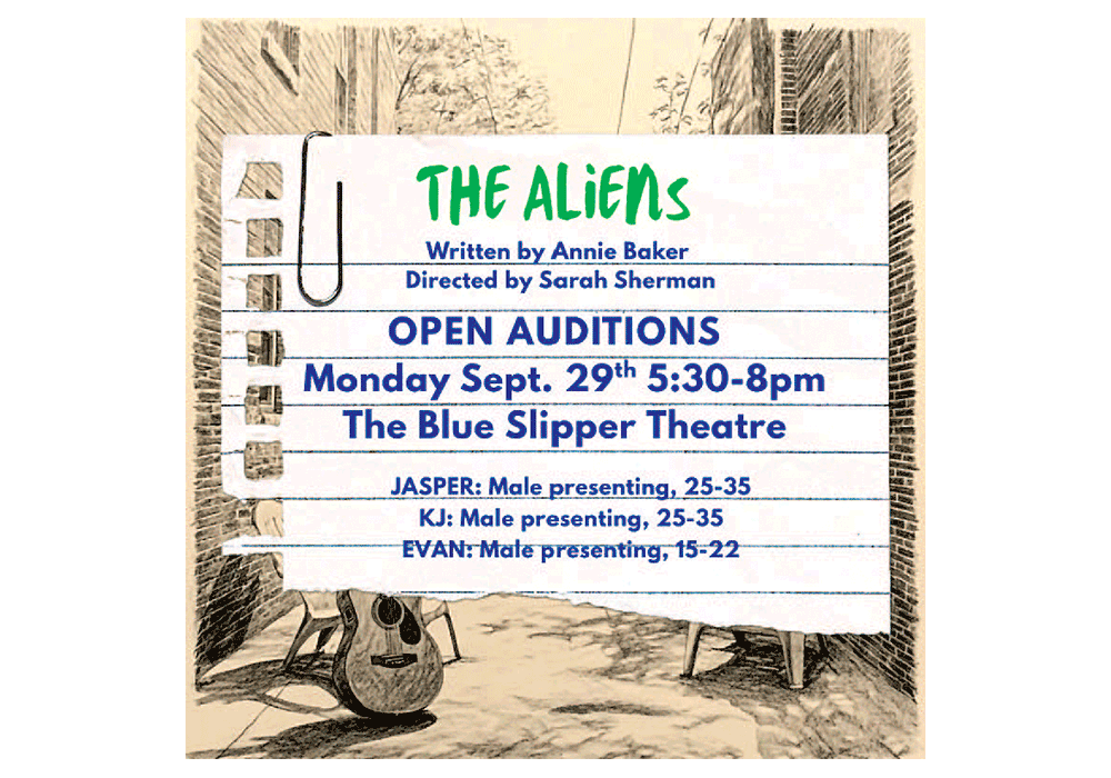 Open Auditions for “The Aliens” at The Blue Slipper Theatre