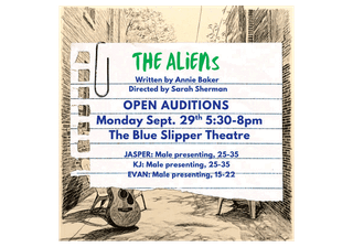 Open Auditions for “The Aliens” at The Blue Slipper Theatre