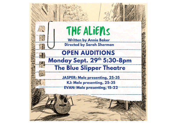 Open Auditions for “The Aliens” at The Blue Slipper Theatre