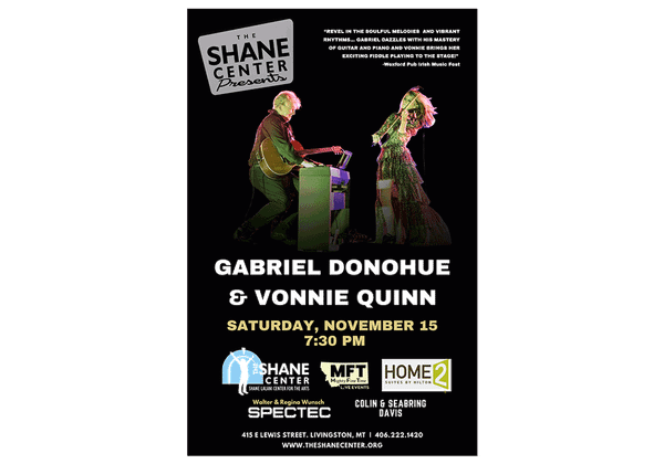 Shane Center Presents Their Final 2025 Program an Evening of Celtic Music with  Gabriel Donohue and Vonnie Quinn