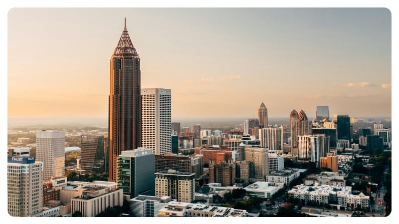 a city with tall buildings