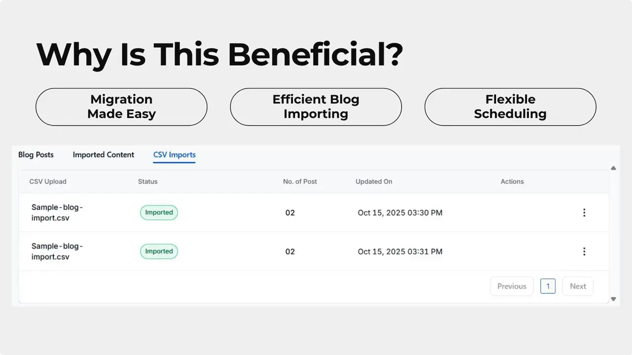 Import up to 60 posts at once