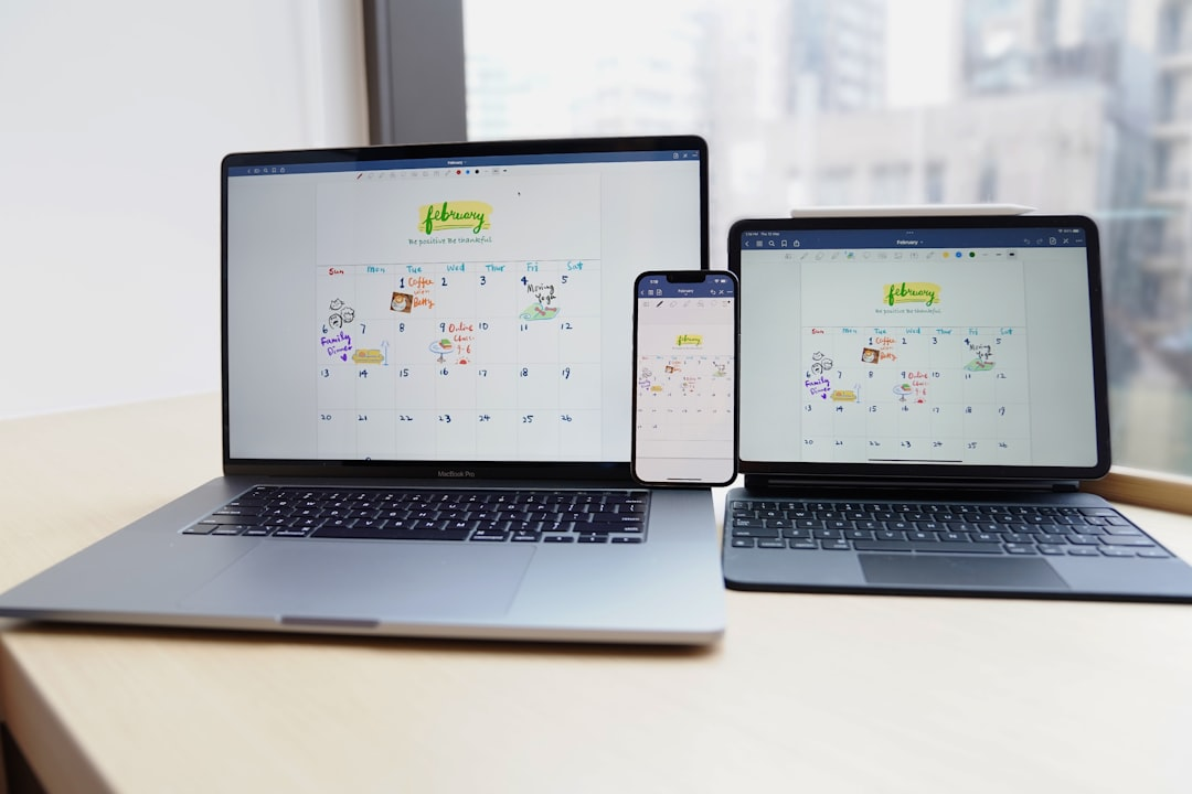 desk calendar laptop planner