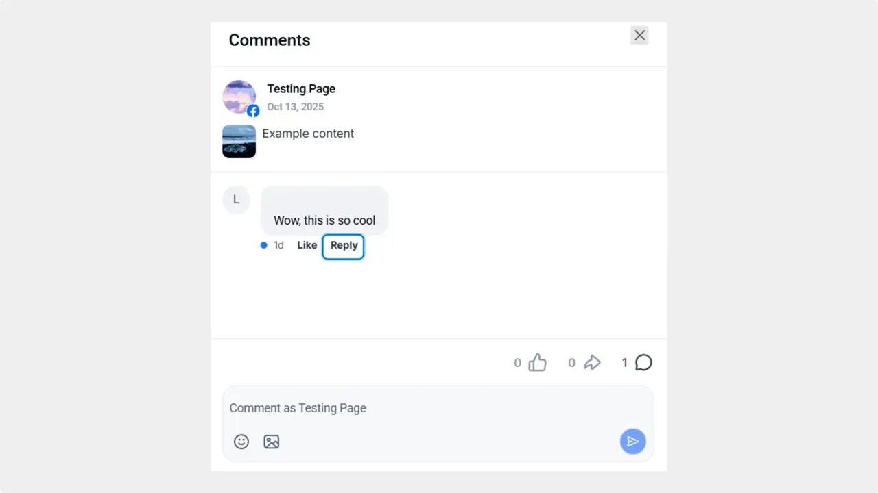 Click Reply under a comment and type your response