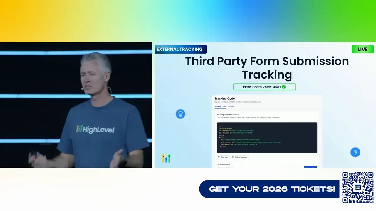 External tracking slide showing third-party site integration