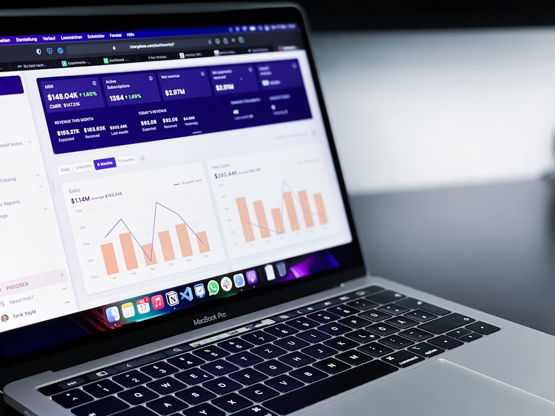 marketing analytics dashboard on laptop