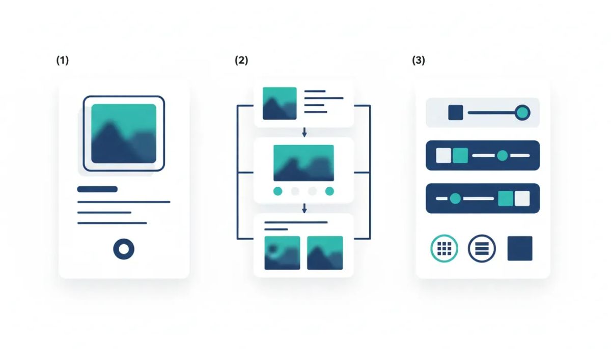 Illustration of improved image layout controls for forms and surveys in a modern HighLevel-style interface, showing highlighted image placement in responsive UI panels.