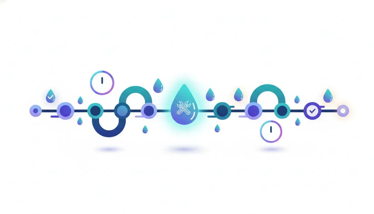 Modern illustration of improved drip automation workflows with connected nodes and timed flow cues, symbolizing easier setup and troubleshooting in HighLevel.