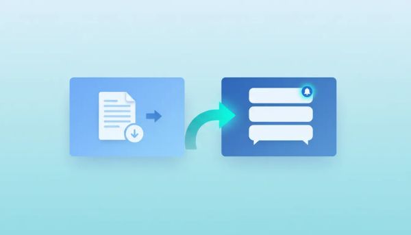 Illustration of a lead form submission flowing into a centralized conversations inbox, showing faster visibility and follow-up activity in a modern CRM interface.