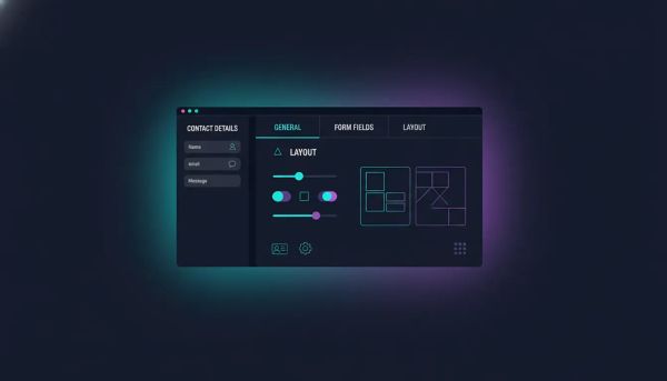Illustration of a SaaS dashboard with modular contact detail page customization controls and highlighted layout options, representing HighLevel Labs.