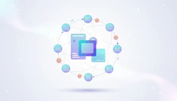 Abstract illustration of a connected community platform hub with surrounding member nodes and recurring revenue cues, representing hosting paid communities in one ecosystem